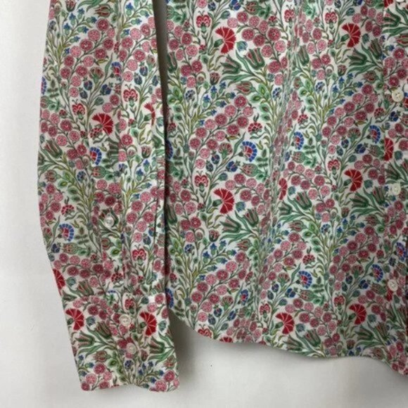 J.Crew x Liberty 6 Shirt Floral Isborella Print White Pink Red Pink Green - Picture 11 of 15